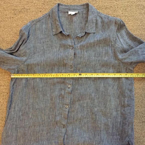 S O L D ! J Jill Gray 100% Linen Shirt M - Picture 5 of 6